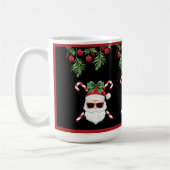Custom Santa mit Cross Canes Weihnachtsgrüße Kaffeetasse (Links)