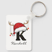 Custom Santa Monogram Bulk Keychain for Employees Schlüsselanhänger (Rückseite)