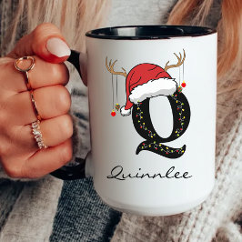 Custom Santa Monogram Coffee Mug for Coworkers Tasse