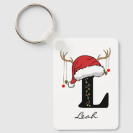 Custom Santa Monogram Keychain for Friends & Moms Schlüsselanhänger