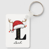 Custom Santa Monogram Keychain for Friends & Moms Schlüsselanhänger (Rückseite)