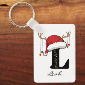 Custom Santa Monogram Keychain for Friends & Moms Schlüsselanhänger (Vorderseite)