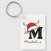 Custom Santa Monogram Keychain for Teachers Schlüsselanhänger (Vorderseite)