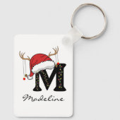 Custom Santa Monogram Keychain for Teachers Schlüsselanhänger (Rückseite)