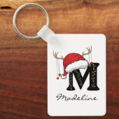 Custom Santa Monogram Keychain for Teachers Schlüsselanhänger (Vorderseite)