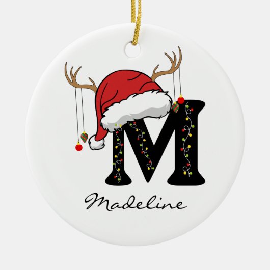 Custom Santa Monogram Ornament for Teachers (Vorne)
