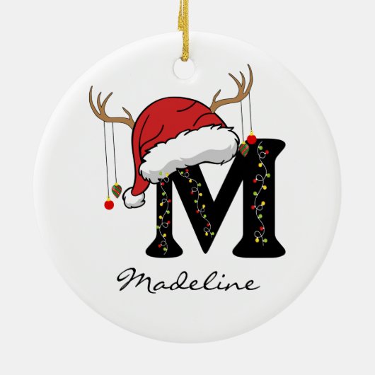 Custom Santa Monogram Ornament for Teachers (Hinten)