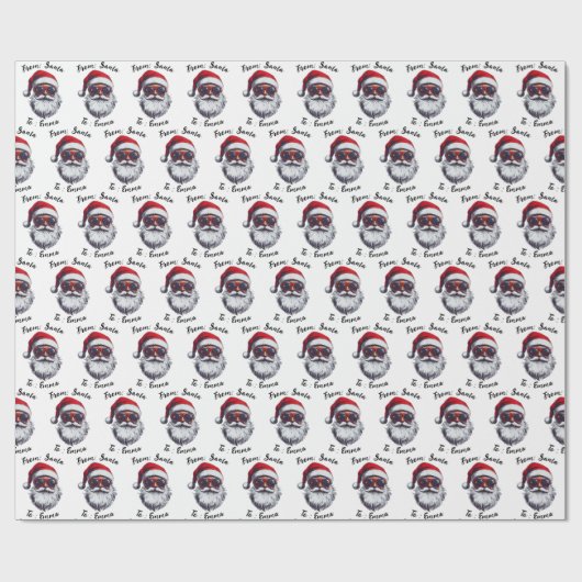 Custom Santa Name Gift Wrap, From Santa Claus Geschenkpapier (Flach)