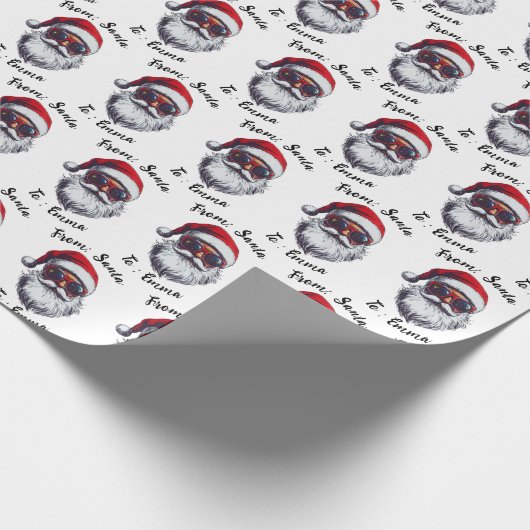 Custom Santa Name Gift Wrap, From Santa Claus Geschenkpapier (Ecke)