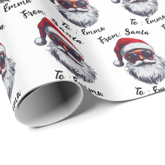  Custom Santa Name Gift Wrap, From Santa Claus  Geschenkpapier (Rolleneckpunkt)