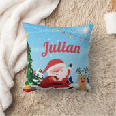 Custom Santa Name Kids Pillow Kissen (Decke)