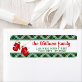 Custom Santa Red Mittens Red Green Kariertes Muste (Insitu)