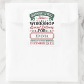 Custom Santa’s Workshop Christmas Quadratischer Aufkleber (Tasche)