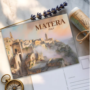 Custom Sassi di Matera Italien Reisen Wasserfarbe Postkarte