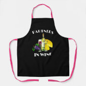 Custom Sassy Partner in Wine Personalisiert Black Schürze (Vorderseite)