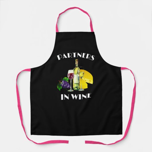 Custom Sassy Partner in Wine Personalisiert Black Schürze (Vorderseite)