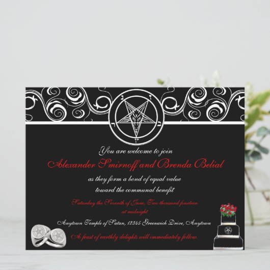 Custom Satanic Wedding Einladungen (Stehend Vorderseite)