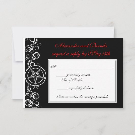 Custom Satanic Wedding Response Cards UAWG RSVP Karte (Vorderseite)
