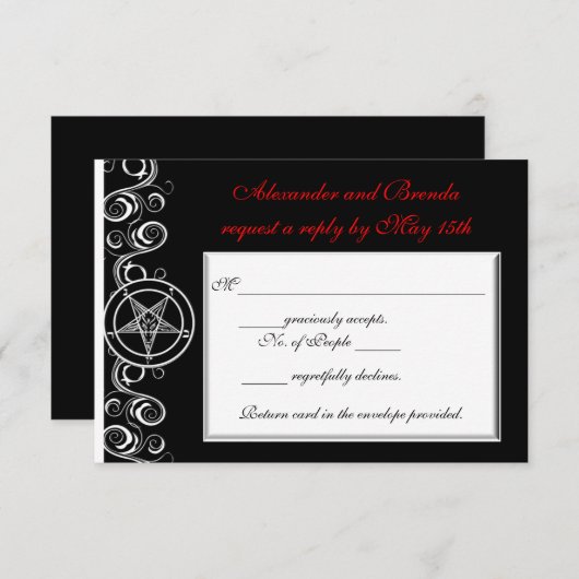 Custom Satanic Wedding Response Cards UAWG RSVP Karte (Vorne/Hinten)