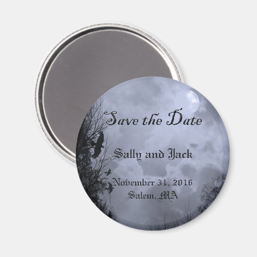 Custom Save the Date Blue Halloween Sky Magnet (Vorderseite/Rückseite)