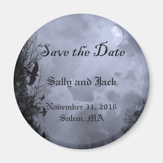 Custom Save the Date Blue Halloween Sky Magnet (Vorne)