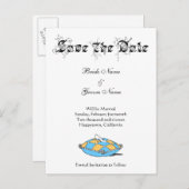 Custom Save the Date Cinderella Slipper auf Aquama Ankündigungspostkarte (Vorne/Hinten)