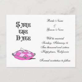 Custom Save the Date Cinderella Slipper auf rosa Ankündigungspostkarte