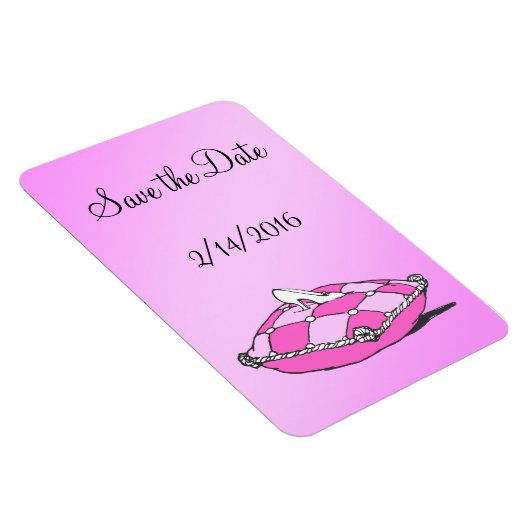 Custom Save the Date Cinderella Slipper Pink Magne Magnet (Rechte Seite)