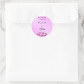 Custom Save the Date Cinderella Slipper Pink Runder Aufkleber (Tasche)