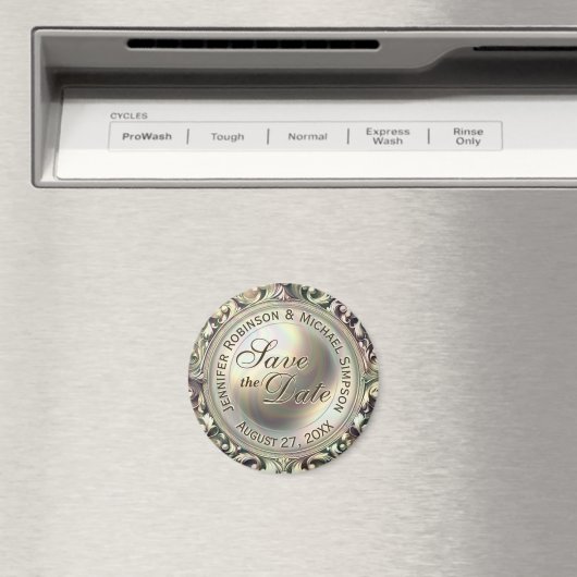 Custom Save the Date Gold Glam Magnet (In Situ (Geschirrspüler))