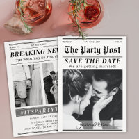 Custom Save the Date Newspaper Magazine Cover