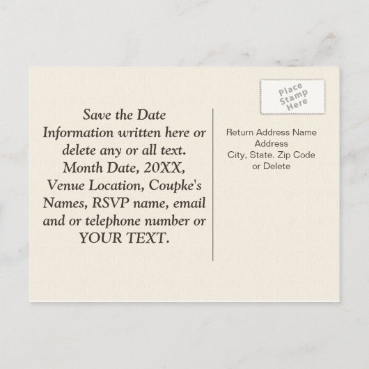 Custom Save the Date Post Card 60-Jubiläum Ankündigungspostkarte (Rückseite)