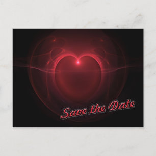 Custom Save the Date Red Lighted Heart Postkarte