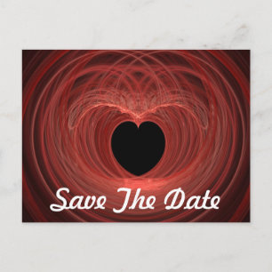 Custom Save the Date Red Spiraled Heart  Postkarte