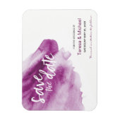 Custom Save the Date Wasserfarbspritze Lila Magnet (Vertikal)