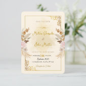 Custom Save the Date Wedding Invitation with QR (Stehend Vorderseite)