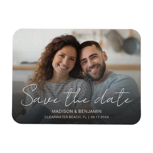 Custom Save the Date Wedding Verlobung Foto Magnet (Horizontal)