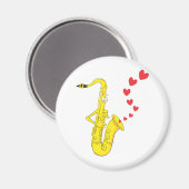 Custom Saxophon Serenading Liebe Magnet (Vorderseite/Rückseite)