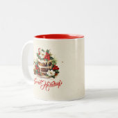 Custom Scandi Winter Foliage Wasserfarben Weihnach Zweifarbige Tasse (Vorderseite Links)