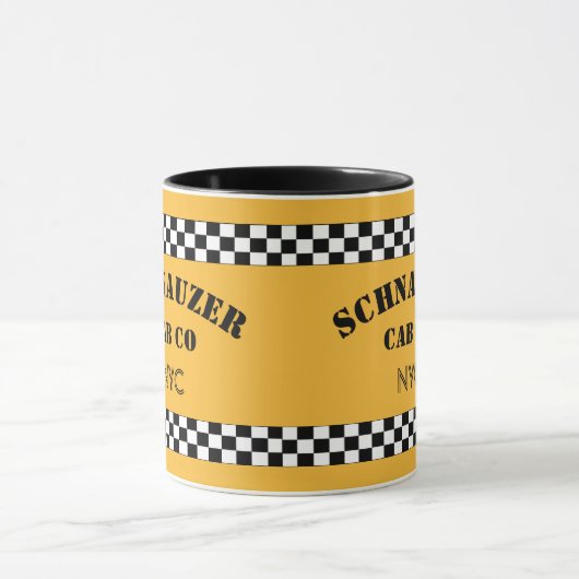 Custom Schachbrett Cab Taxi Stil Gelb und Schwarz Tasse (Zentrum)