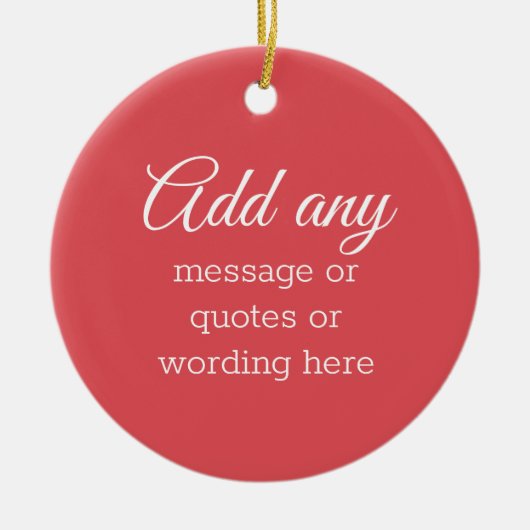 CUSTOM Schlicht Elegante Rote Keramik Keramik Ornament (Vorne)