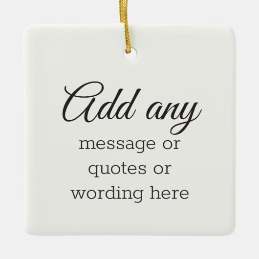 CUSTOM Schlicht Elegante White Keramikornament (Vorderseite)