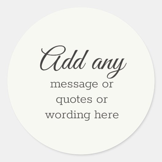 CUSTOM Schlicht Elegante White Runder Aufkleber (Vorderseite)