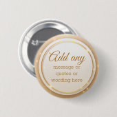 CUSTOM Schlichtes elegantes Gold Holiday Abzeichen Button (Vorne & Hinten)
