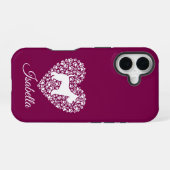 Custom Schnauzer Heart Paws Print - Dog Lover iPhone 16 Hülle (Rückseite (Horizontal))