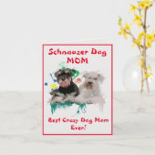 Custom Schnauzer Mama Dog Bester Crazy Dog Digital Karte (Gelbe Blume)