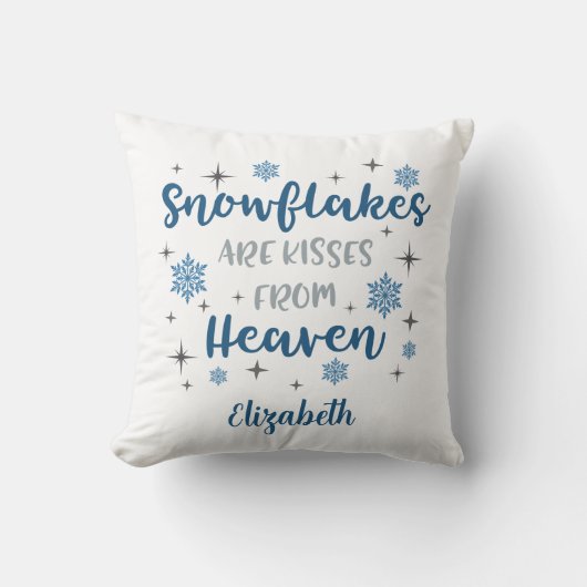 Custom Schneeflocken Küsse aus dem Himmel weiß Kissen (Vorderseite)