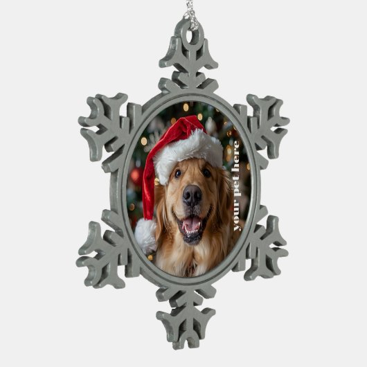 Custom Schneeflocken Zinn-Ornament (Links)