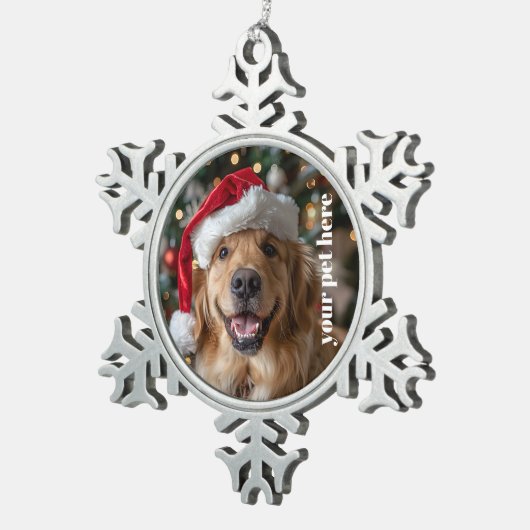 Custom Schneeflocken Zinn-Ornament (Rechts)