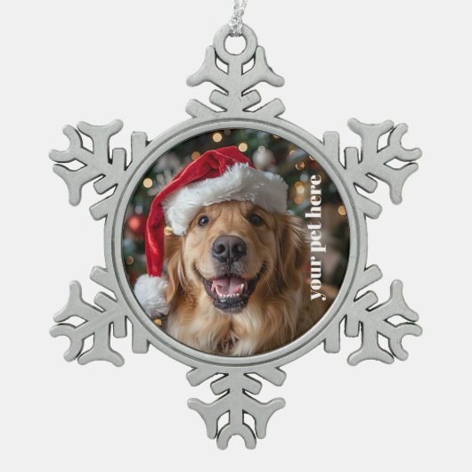 Custom Schneeflocken Zinn-Ornament (Vorderseite)